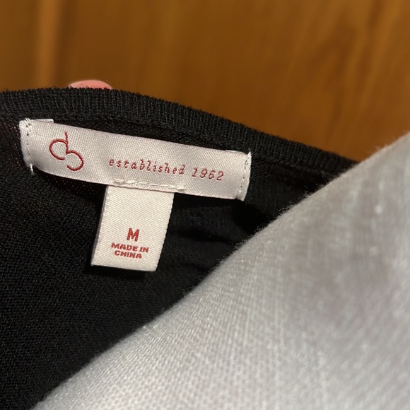 Classic Fine Gauge Black Crewneck Women’s Sweater with Gold buttons - Medium - Picture 5 of 5